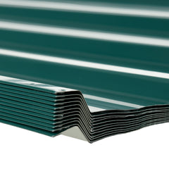 Outsunny Corrugated Roofing Sheets, Pack of 24, Galvanised Metal Roofing Sheets for Greenhouse, Garage, Storage Shed, Carport, 129 x 45cm, Green