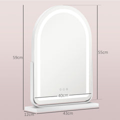 HOMCOM 43 x 59cm LED Vanity Mirror - White