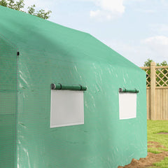 Outsunny Polyethylene Walk-in Polytunnel Greenhouse, 2 x 3(m), Green