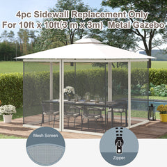 Outsunny 302 x 207cm Universal Replacement Mesh Sidewall Netting for Gazebos and Canopy Tents, (Sidewall Only) White