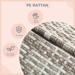 PawHut Wicker Dog House, Rattan Pet Bed, with Removable Cushion, Canopy, for Small and Medium Dogs - Dark Grey