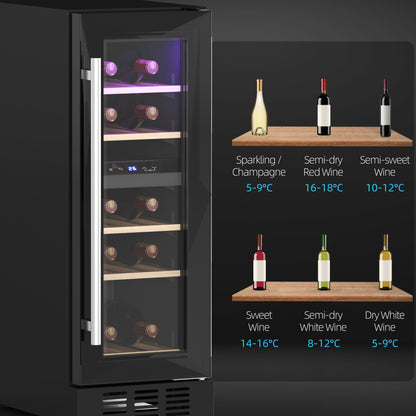 HOMCOM 16 Bottle Dual Zone 5-18√¢‚Äû∆í Wine Fridge - Black