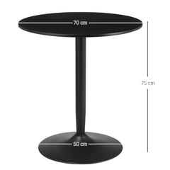 HOMCOM 75H x â70cm Two-Person Minimalistic Dining Table - Black