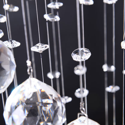HOMCOM Modern Crystal Chandelier Ceiling Light Pendant Lamp Chrome Finish Glass Droplets New, √ê¬§30 x 120cm