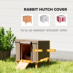 PawHut Waterproof Rabbit Hutch Cover for X-D2-0047 and Similar Model Rabbit Hutch, 43 x 52 x 37 cm, Brown