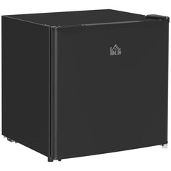 HOMCOM 46 Litre Table Top Mini Fridge, Small Fridge with Ice Box, Reversible Door, Adjustable Temperature and Legs for Bedrooms, Home Office, Black