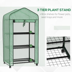 Outsunny Three-Tier Mini Greenhouse - Green