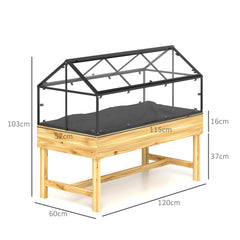 Outsunny 60 x 120cm Raised Garden Bed with Wooden Base - Natural