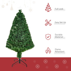 HOMCOM 4FT Pre-Lit Fibre Optic Artificial Christmas Tree Holiday Xmas D√É¬©cor with Tree Topper Multi-Colour