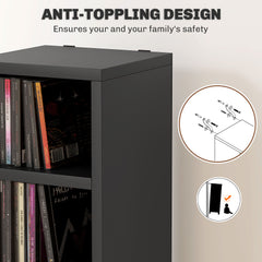 HOMCOM 204 CD Tall Narrow Media Storage Tower - Black