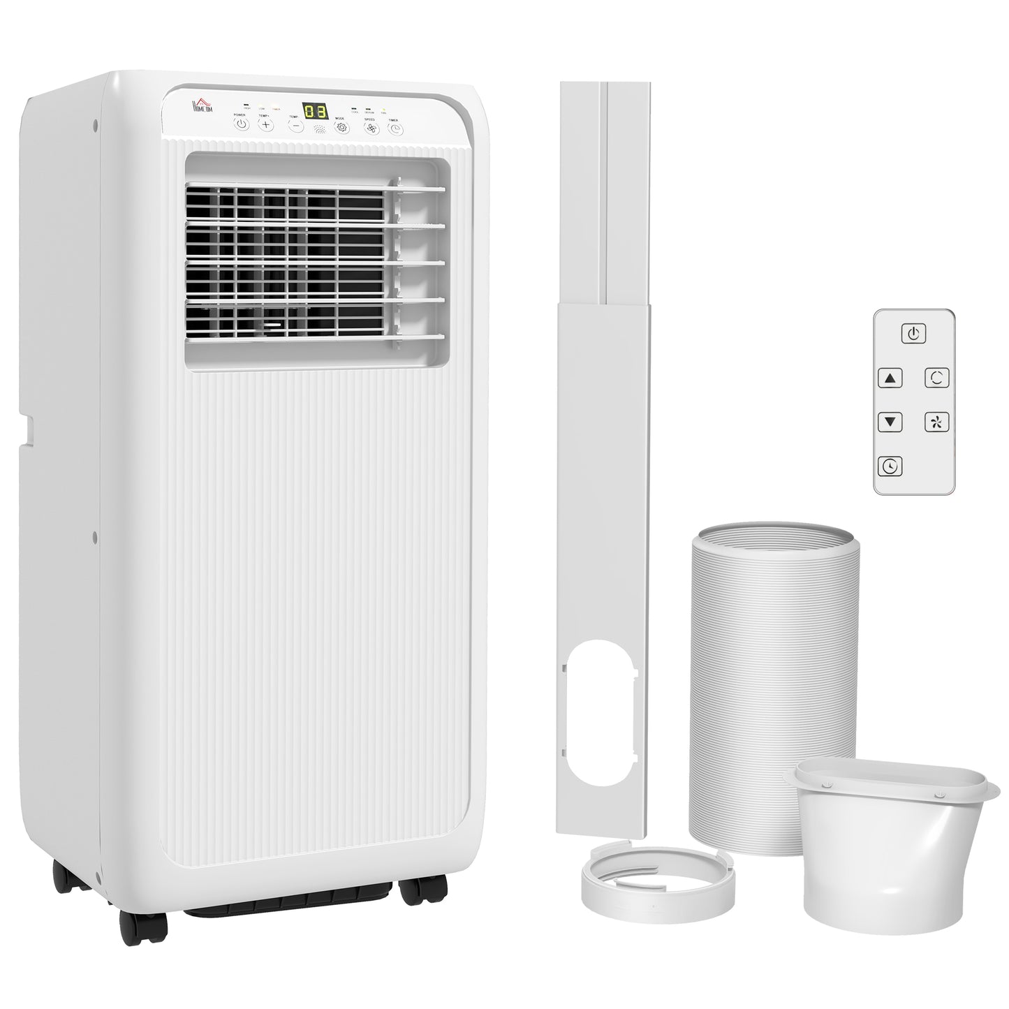 HOMCOM 7,000 BTU Mobile Air Conditioner for Room up to 26m√Ç¬≤, with Dehumidifier, 24H Timer, Wheels, Window Mount Kit