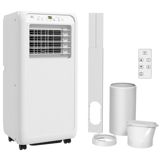 HOMCOM 7,000 BTU Mobile Air Conditioner for Room up to 26m√Ç¬≤, with Dehumidifier, 24H Timer, Wheels, Window Mount Kit