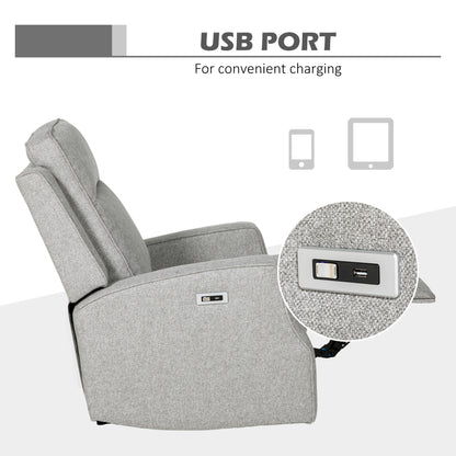 HOMCOM 150√Ç¬∞ Electric Reclining Chair, with USB port and Footrest - Grey