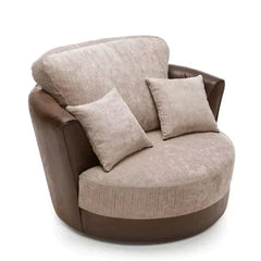 Linacre Swivel Chair - Brown and Beige