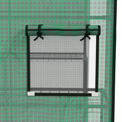 Outsunny Greenhouse Cover Replacement Walk-in PE Hot House Cover with Roll-up Door and Windows, 140 x 143 x 190cm, Green