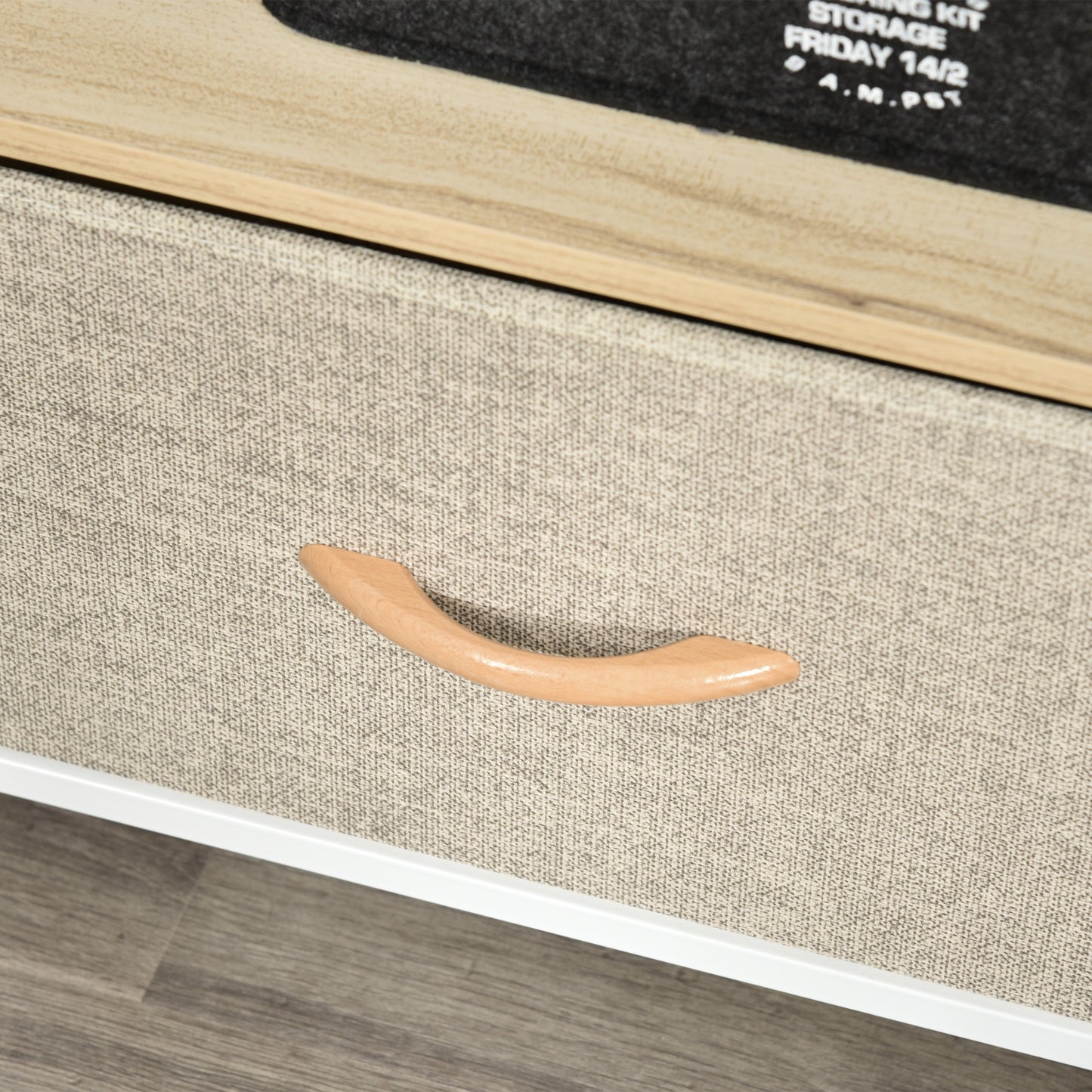 HOMCOM TV Stand Cabinet with 2 Foldable Drawers - Maple Colour