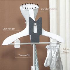 HOMCOM 1800W Standing Clothes Steamer, with Accessories - Grey