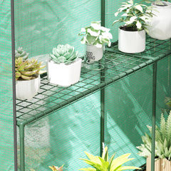 Outsunny 120 x 186cm Walk-In Greenhouse, with Shelves - Green