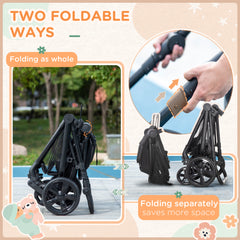 HOMCOM Foldable Baby Stoller, with Reclining Backrest, Adjustable Canopy, for Ages 0-36 Months - Black