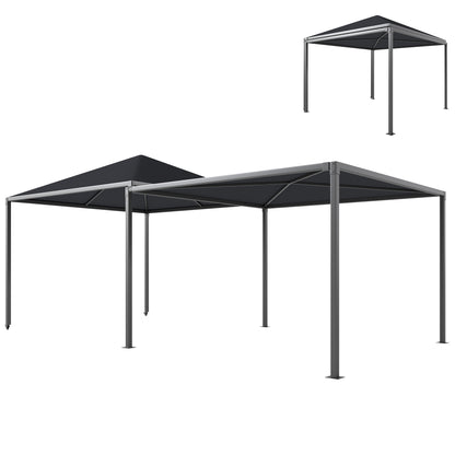 Outsunny√Ç 3√Ç x√Ç 3√Ç or 3√Ç x 6m Garden√Ç Gazebo with Extendable Awning and Wheels,√Ç UPF30+ Outdoor√Ç Metal Gazebo√Ç Canopy√Ç Shelter√Ç for BBQ, Event, Party