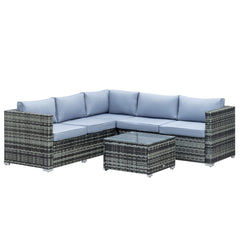 Outsunny Four-Piece Rattan Sofa Set - Grey