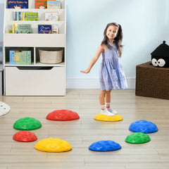 ZONEKIZ Eight-Piece Kids Stepping Stones, with Non-Slip Mats, Balance River Stones