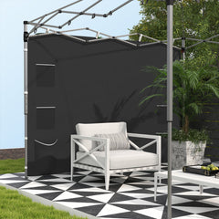 Outsunny 195 x 295cm Replacement Gazebo Sidewall - Black