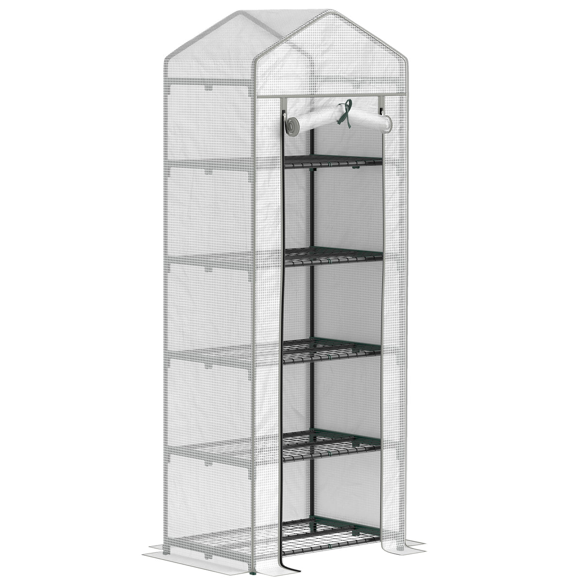 Outsunny 193cm Five Shelf Mini Greenhouse - White