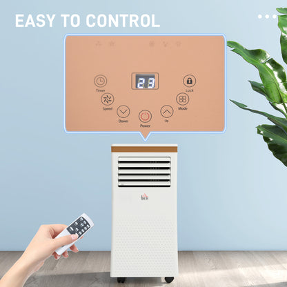 HOMCOM Portable Air Conditioner 10000 BTU, 4-in-1 Mobile Air Conditioning Unit with Cooling, Fan, Dehumidifier & Sleep Mode, LED Display, Remote Control, 24H Timer, Window Kit for Rooms up to 30√£≈Ω¬°