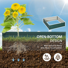 Outsunny Square Raised Garden Bed Box with Weatherized Steel Frame for Vegetables, Flowers, & Herbs, 120 x 120 x 30cm, Green