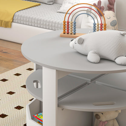 AIYAPLAY Five-Piece Kids Table and Chairs Set with Storage, for Ages 3-8 Years, Grey