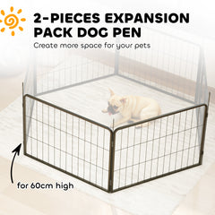 PawHut 2 Piece Dog Pen Expansion Pack for 60cm High Pet Playpen with 3 Stakes, for Small Dogs