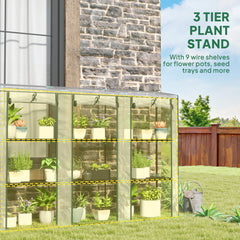 Outsunny 46 x 215cm Nine-Shelf Greenhouse