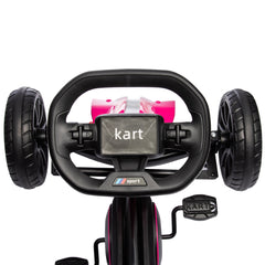 HOMCOM Kids Pedal Go Kart, with Adjustable Seat, EVA Wheels, Seat, Handbrake - Pink