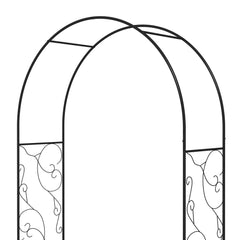 Outsunny Outdoor Garden Arch with Double Gates, Metal Garden Arbor for Climbing Plants, Roses, Vines, Wedding Arch for Outdoor, 125L x 38W x 227H cm, Black