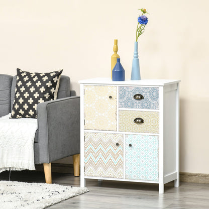 HOMCOM Drawer Table Sideboard Multi-purpose Storage Chest Shabby Chic Entryway Living Room Bedroom Furniture Organizer Unit