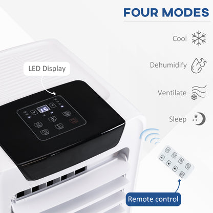 HOMCOM 10000 BTU Air Conditioning Unit, 3-in-1 Portable Air Conditioner, Dehumidifier, Cooling Fan with Remote Control, LED Display, 2 Speeds, 24H Timer, Window Venting Kit, 30m√Ç¬≤