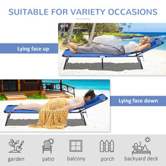 Outsunny Reading Hole Sun Lounger - Blue