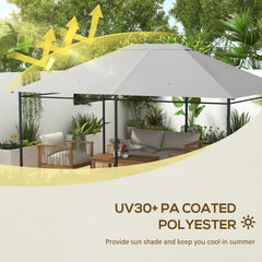 غطاء بديل لمظلة Gazebo مقاس 3 × 4 أمتار من Outsunny، غطاء بديل لسقف Gazebo (الغطاء العلوي فقط)، رمادي فاتح