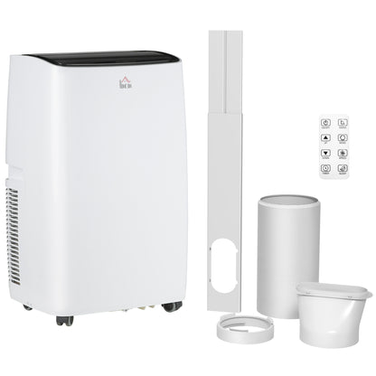 HOMCOM 14000 BTU Air Conditioning Unit, 3-in-1 Portable Air Conditioner, Dehumidifier, Fan with 3 Speeds, Sleep Mode, Remote, LED Display, 24H Timer, Window Venting Kit, Children Lock, 430 sq.ft