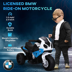 HOMCOM 6V BMW S1000RR Licensed Kids Electric Motorbike with Headlight, Music, Blue