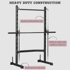 HOMCOM Adjustable Squat Rack, with Pull Up Bar, Barbell Bar for Home Gym