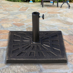 Outsunny 15kg Resin Durable Patterned Colophony Garden Patio Square Umbrella Stand Base Stand Bronze