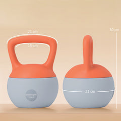 SPORTNOW Soft Kettlebell, 10kg Kettle Bell with Non-Slip Handle for Home Gym Weight Lifting and Strength Training, Orange and Grey