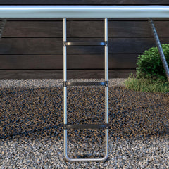 SPORTNOW Galvanised Steel Trampoline Ladder, 2 Steps/3 Steps Outdoor Trampoline Accessories for 6ft, 8ft, 10ft, 12ft, 13ft, 14ft, 16ft Trampoline, 110L x 32Wcm, Silver Tone