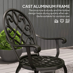 Outsunny Three-Piece Elegant Aluminium Garden Set - Black