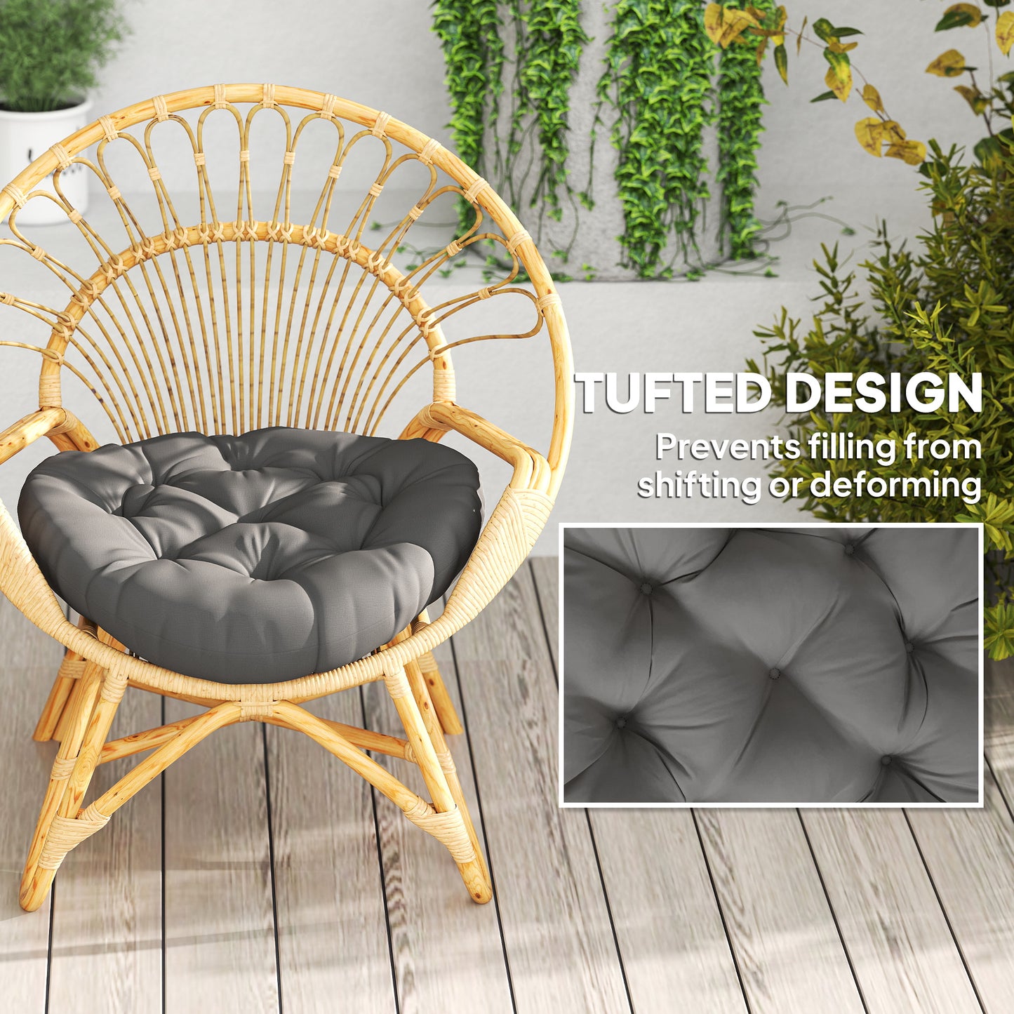 Outsunny Set of Two â60cm Outdoor Cushions - Dark Grey