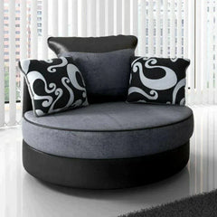 Ferol Fabric Swivel Chair - Black/Grey