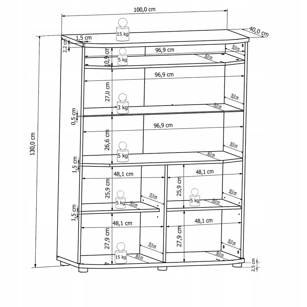 Rondo 30 Display Cabinet 100cm [Concrete Grey]