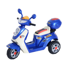 HOMCOM Kids Electric Ride On Toy Car 6V Electric Motorbike with Chargeable Battery Headlight and Music for 3-5 Years - Blue